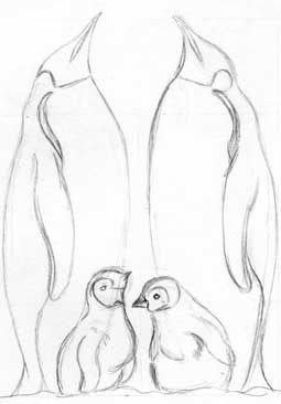 penguins sketch