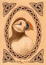 Puffin Leather ACEO Artwork
