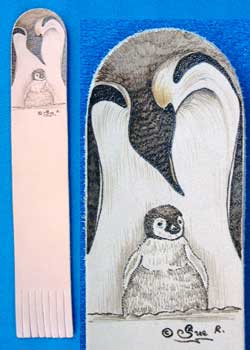 Emperor Penguin Leather Bookmark