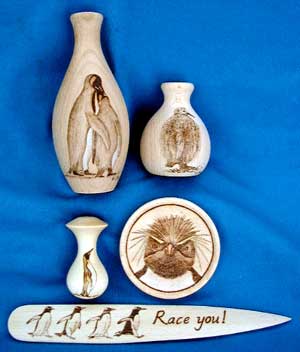 Pyrography Penguin Collection