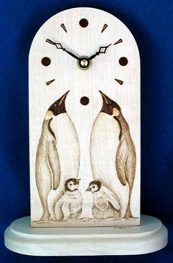 Emperor Penguins Mantle Clock