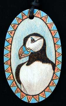 Puffin Oval Pendant